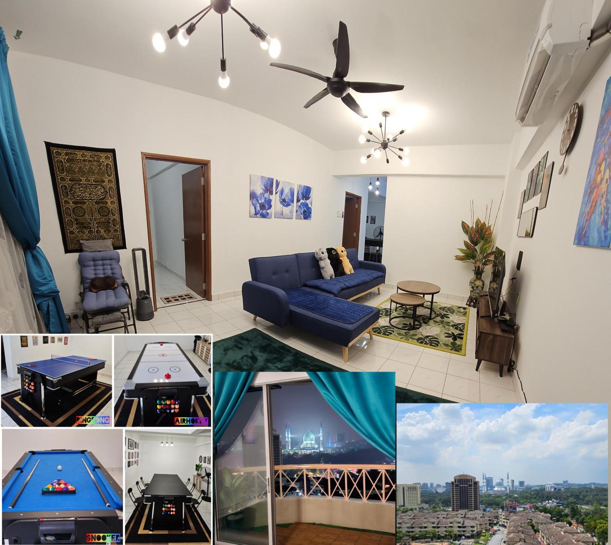 Apartment Mahligai View Near Masjid Shah Alam, Uitm Shah Alam, I-city, Stadium Shah Alam, Sacc, Pkns, Idcc, Msu, 17 Min Kuala Lumpur & Klang, Max 10 People, Free Food, Snooker, Pingpong, Indoor Games, Swimming Pool, Fast Wifi Shah Alam